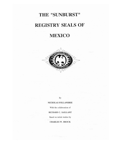 Cover of The Sunburst Registry Seals of Mexico